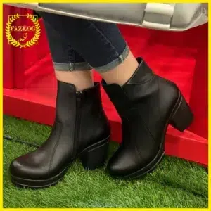 نیم بوت زنانه پاشنه بلند ۷ سانت یقه دار