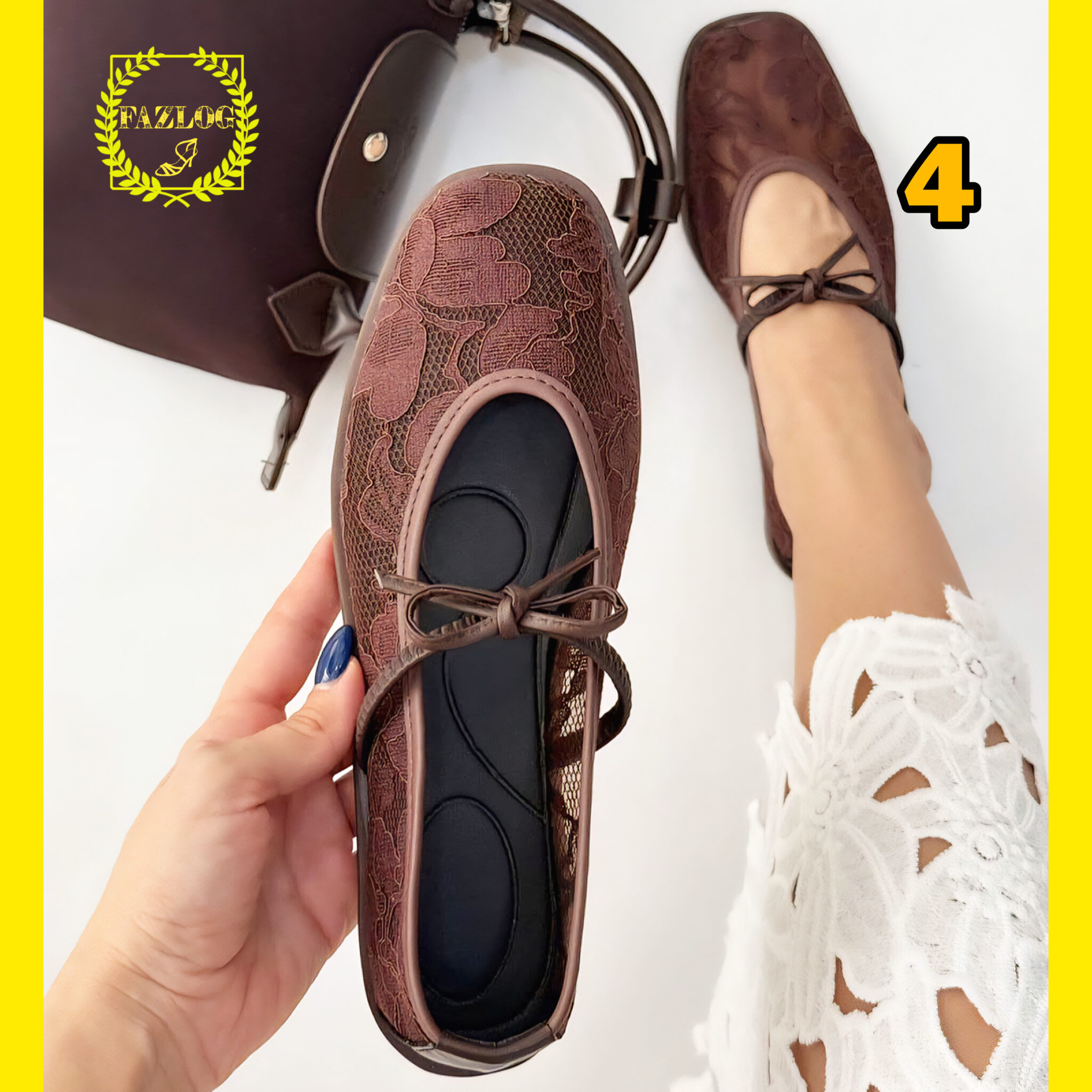 کفش عروسکی زنانه گیپوری مدل بابت بالرین
