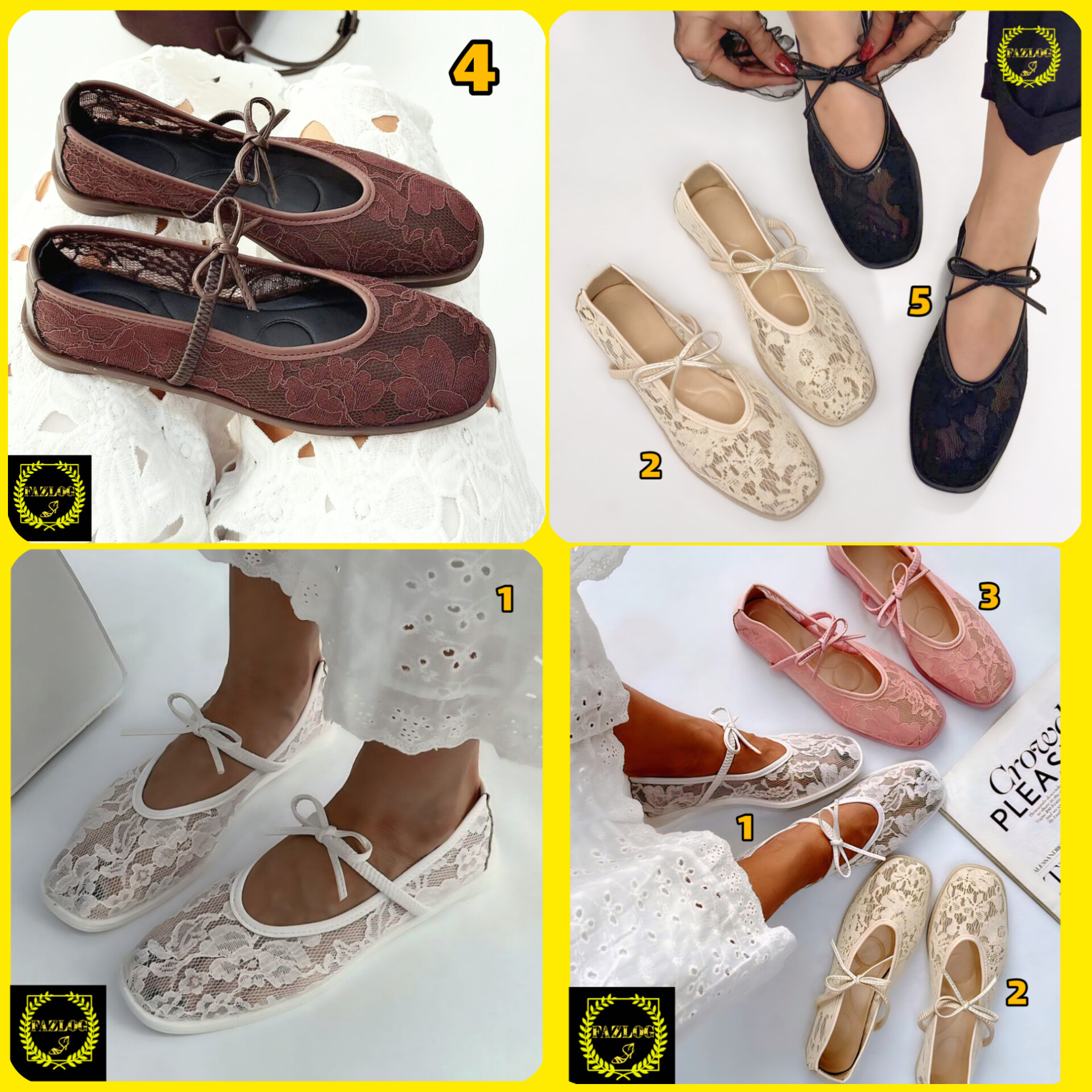 کفش عروسکی زنانه گیپوری مدل بابت بالرین