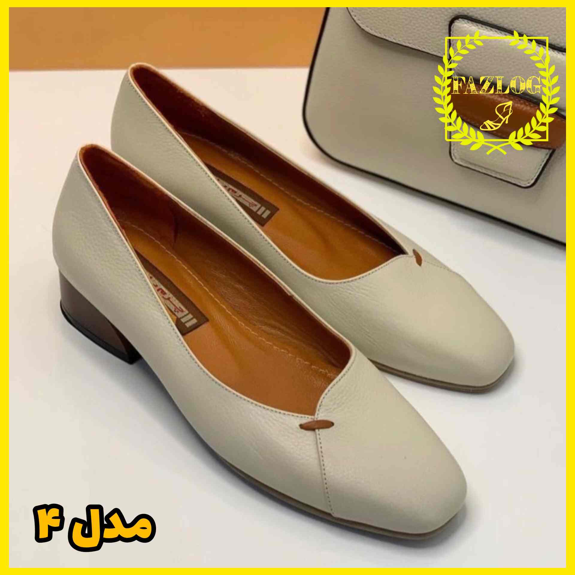 کفش زنانه چرم پاشنه کوتاه و پهن ۲ سانت رسمی مدل کوک